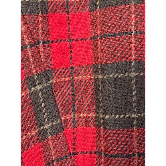 Vintage Liz Red Brown Equestrian Plaid Lined Wool Blend Riding Jacket Blazer 10 - Picture 8 of 12
